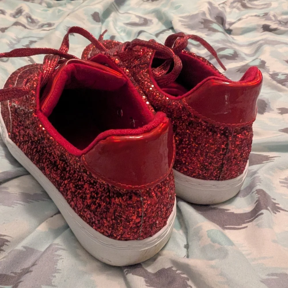 Sparkling Red Glitter Sneakers - Picture 4 of 4
